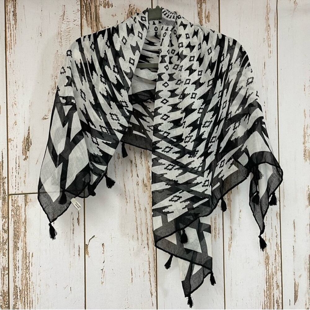 Scarf with Tassels. 41” x 41”